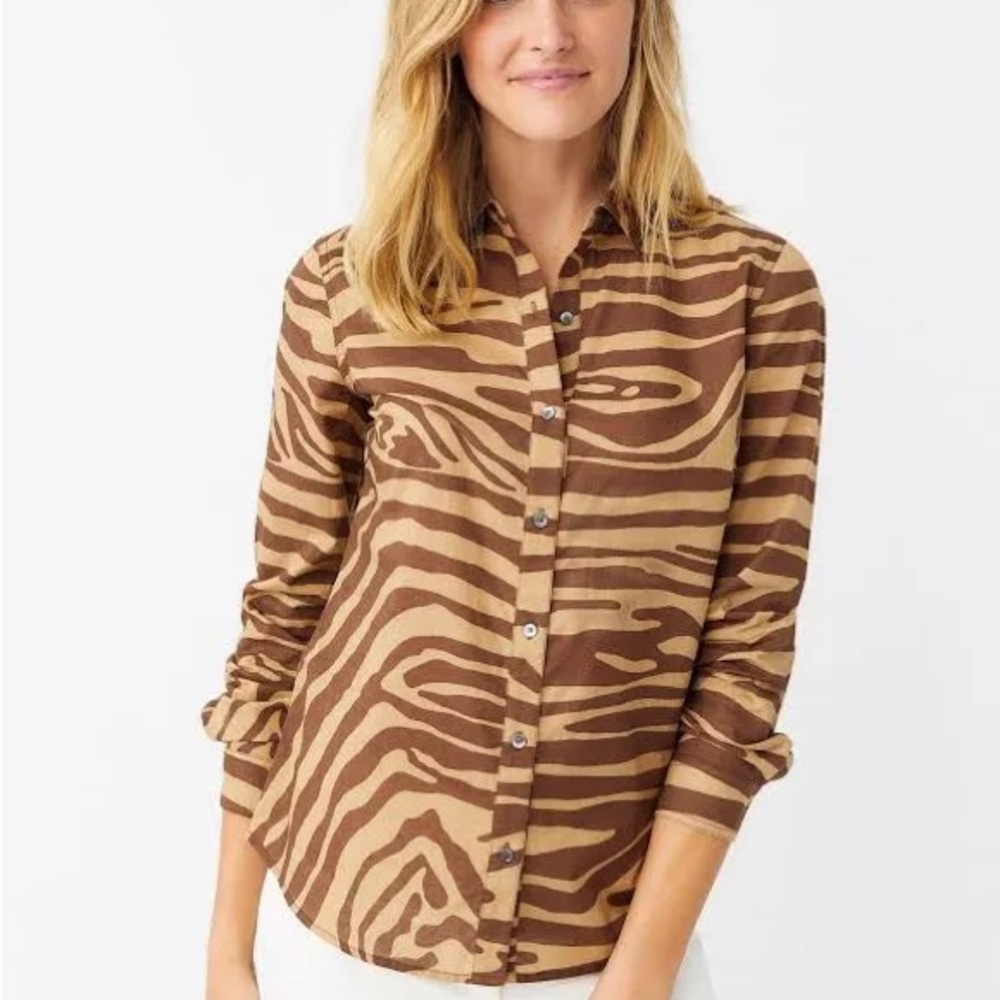 Brown Zebra Print Women's Top